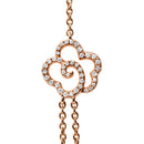18K Rose Gold 1/2 Cttw Diamond and Freshwater Pearl Double Strand Station Necklace  (G-H Color, SI1-SI2 Clarity) - Adjustable up to 16" to 20"-5
