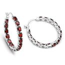 6.00 Carat Genuine Garnet .925 Sterling Silver Earrings-2