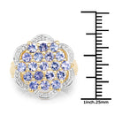 14K Yellow Gold Plated 1.52 Carat Genuine Tanzanite .925 Sterling Silver Ring-3
