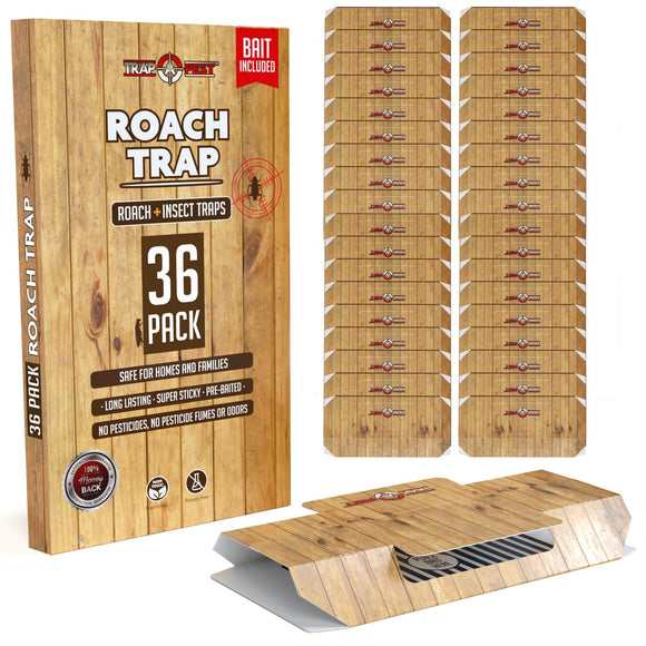 Roach Traps Indoor Sticky (18 Pack) - Glue Traps for Roaches Bug Traps with Roach Bait Traps - Long Lasting Non-Toxic Children and Pet Friendly - Trap a Pest