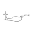 .925 Sterling Silver Diamond Accent Cross Bolo Bracelet (I-J Color, I1-I2 Clarity) - 7"-1
