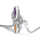 .925 Sterling Silver Marquise Purple Amethyst, Orange Citrine, and Diamond Accent Lariat 4â€-10â€ Fleur De Lis Adjustable Bolo Bracelet (I-J Color, I1-I2 Clarity)-3