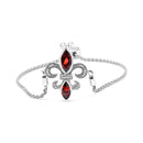 .925 Sterling Silver Marquise Garnet  and Diamond Accent Lariat 4â€-10â€ Fleur De Lis Adjustable Bolo Bracelet (H-I Color, SI1-SI2 Clarity)-4