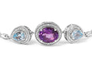 .925 Sterling Silver Oval Amethyst and Pear Blue Topaz with Diamond Accent Lariat 4â€-10â€ Adjustable Bolo Bracelet (H-I Color, SI1-SI2 Clarity)-6