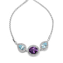 .925 Sterling Silver Oval Amethyst and Pear Blue Topaz with Diamond Accent Lariat 4â€-10â€ Adjustable Bolo Bracelet (H-I Color, SI1-SI2 Clarity)-7