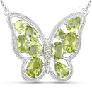 4.65 Carat Genuine Peridot .925 Sterling Silver Necklace-1