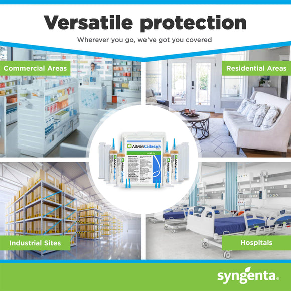 Advion Cockroach Gel Bait, 4 Tubes x 30-Grams, 4 Plunger and 4 Tips, German Roach Insect Pest Control, Indoor and Outdoor Use, Roach Killer Gel for American, German and Other Major Cockroach Species