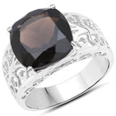 7.09 Carat Genuine Smoky Quartz .925 Sterling Silver Ring-1