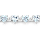 7.71 Carat Genuine Aquamarine and White Diamond .925 Sterling Silver Bracelet-2