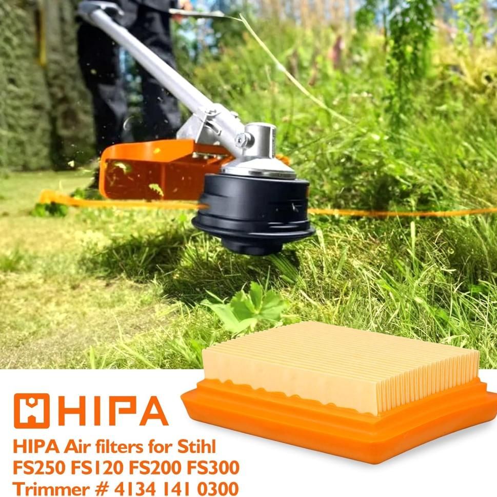 Hipa 2 Pack Air Filter For Stihl FS120 FS200 FS250 FS300 FS350 FS400 FS450 Trimmer Brush Cutter Replace 41341410300 4180-141-0300
