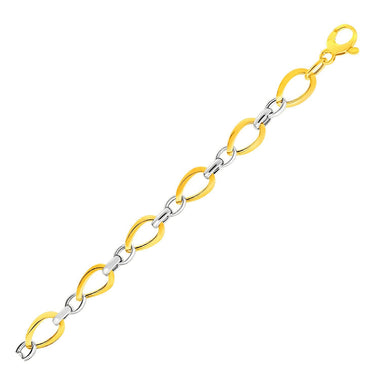 Twisted Oval Chain Bracelet in 14k Two Tone Gold - 0