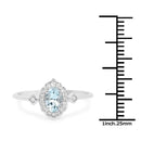 0.48 Carat Genuine Aquamarine and White Diamond 14K White Gold Ring-3
