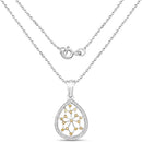 0.45 Carat Genuine White Diamond and Yellow Diamond .925 Sterling Silver Pendant-2