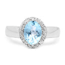 2.58 Carat Genuine  Blue Topaz and White Topaz .925 Sterling Silver Ring-3