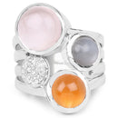 5.96 Carat Genuine Multi Stone .925 Sterling Silver Ring-3
