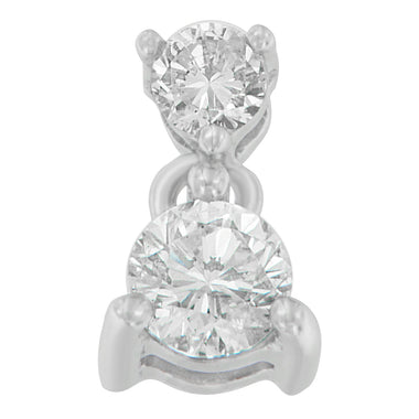 14K White Gold 1/2 cttw Round Cut Diamond Pendant Necklace (I-J, I1-I2) - 0