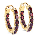4.00 Carat Genuine Garnet .925 Sterling Silver Earrings-1