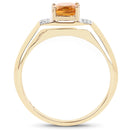 14K Yellow Gold Plated 1.36 Carat Genuine Citrine & White Topaz .925 Sterling Silver Ring-2