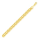 8.0 mm 14k Yellow Gold Solid Double Link Charm Bracelet-1