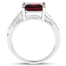 2.99 Carat Genuine Garnet and White Topaz .925 Sterling Silver Ring-2