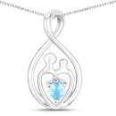 0.13 Carat Genuine Swiss Blue Topaz .925 Sterling Silver Pendant-1