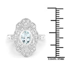 1.02 Carat Genuine Aquamarine and White Topaz .925 Sterling Silver Ring-3