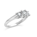 14K White Gold 1/2 Cttw Miracle Set Round Lab Grown Diamond Three Stone Illusion Plate Ring (F-G Color, VS1-VS2 Clarity) - Ring Size 7-3