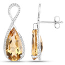 10.04 Carat Genuine Citrine .925 Sterling Silver Earrings-2