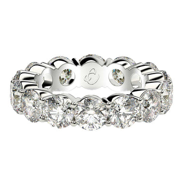 Round Cut Lab Grown Diamond Eternity Ring in 14k White Gold (6 cttw FG/VS2) - 0