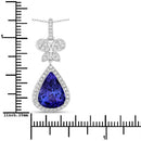 5.54 Carat Genuine Tanzanite and White Diamond 18K White Gold Pendant-3