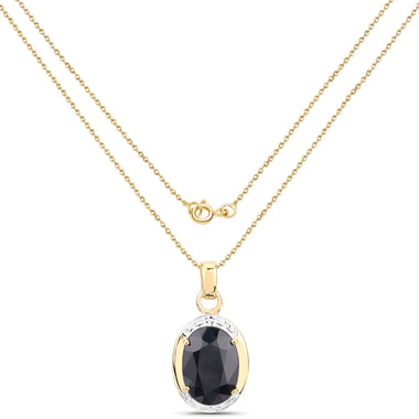 7.50 Carat Genuine Black Sapphire .925 Sterling Silver Pendant - 0