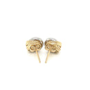 14k Two-Tone Gold Multi-Textured Open Circle Style Entwined Earrings-3