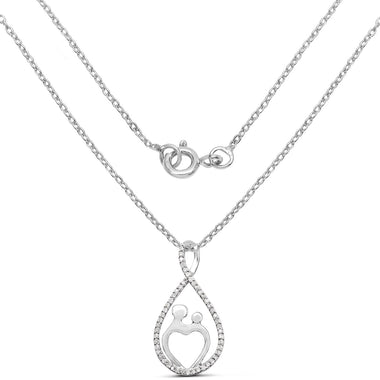 0.34 Carat Genuine White Diamond .925 Sterling Silver Pendant - 0