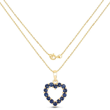 0.64 Carat Genuine Blue Sapphire 10K Yellow Gold  Pendant - 0