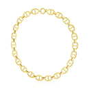 14k Yellow Gold High Polish Oval Mariner Link Necklace (13.8mm)-3