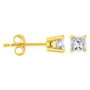 14K Yellow Gold 1/4 Cttw Princess-Cut Square Near Colorless Diamond Classic 4-Prong Solitaire Stud Earrings (H-I Color, I1-I2 Clarity)-3