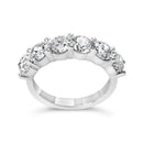 14K White Gold 3.0 Cttw Lab-Grown Diamond Shared Prong Set 6 Stone Band Ring (G-H Color, VS2-SI1 Clarity) - Ring Size 7-5