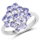 1.70 Carat Genuine Tanzanite .925 Sterling Silver Ring-1
