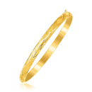 14k Yellow Gold Children's Bangle with Diamond Cuts-1
