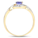 0.75 Carat Genuine Tanzanite .925 Sterling Silver Ring-2