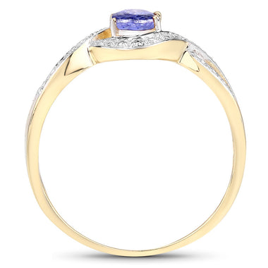 0.75 Carat Genuine Tanzanite .925 Sterling Silver Ring - 0
