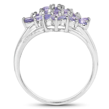 1.61 Carat Genuine Tanzanite .925 Sterling Silver Ring - 0