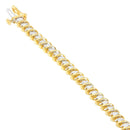 18K Yellow Gold Round Cut Diamond Spiral Link Bracelet (2.00 cttw, I-J Color, I1-I2 Clarity)-2