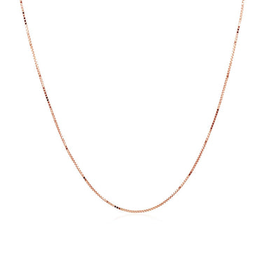 14k Rose Gold Classic Box Chain 0.6mm - 0