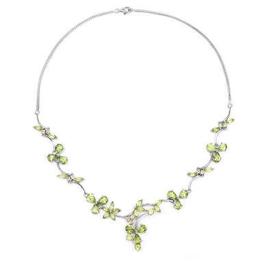 17.24 Carat Genuine Peridot .925 Sterling Silver Necklace - 0
