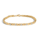 Gold Vermeil .925 Sterling Silver 1/7 Cttw Diamond Puff Heart Bangle Bracelet-1