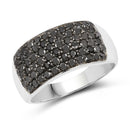 1.21 Carat Genuine Black Diamond .925 Sterling Silver Ring-1