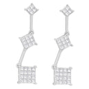 14K White Gold 1 cttw Princess Cut Diamond Earrings (G-H, VS1-VS2)-1