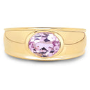 14K Yellow Gold Plated 2.40 Carat Genuine Kunzite .925 Sterling Silver Ring-4