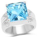 7.50 Carat Genuine Swiss Blue Topaz .925 Sterling Silver Ring-1
